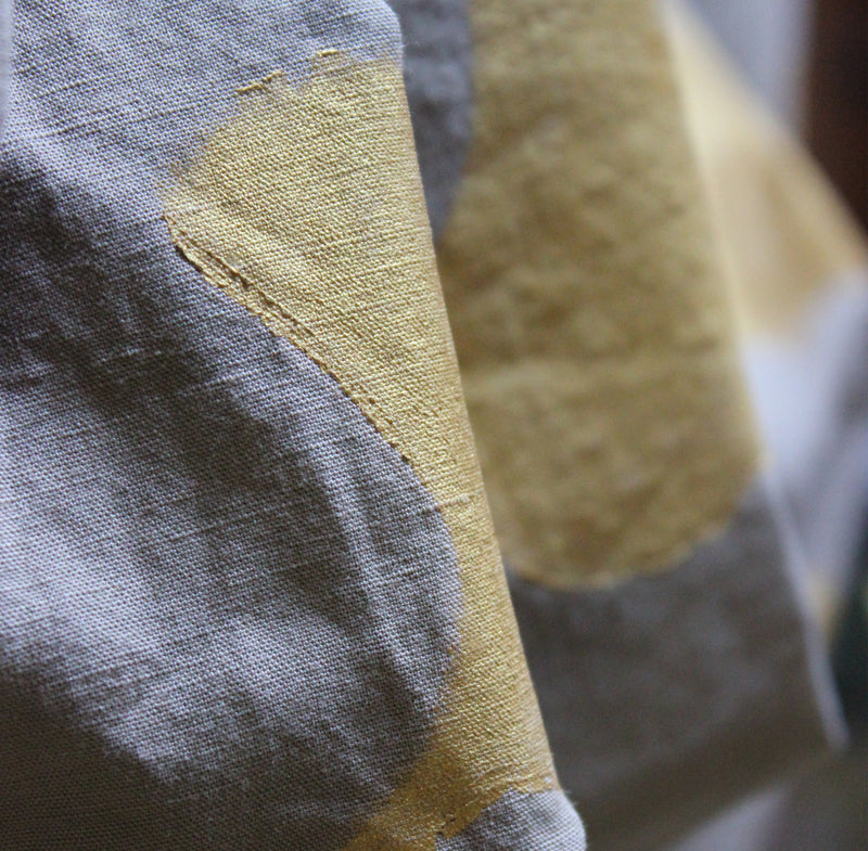 Tovaglia in lino con stampa ginko