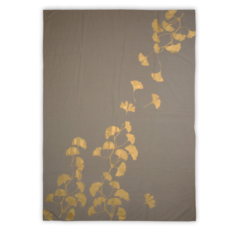 Tovaglia in lino con stampa ginko