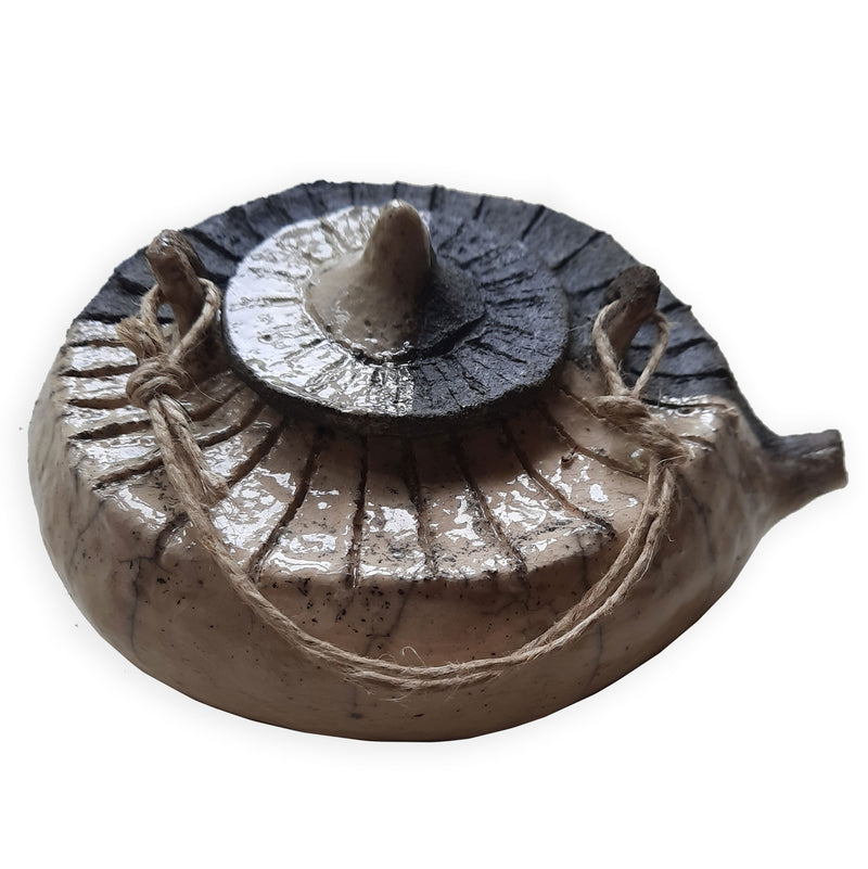 Teiera raku bicolore