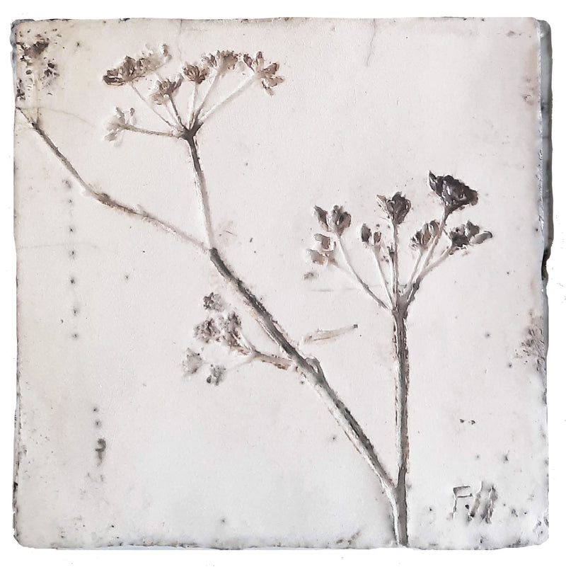 mattonella in ceramica raku Foeniculum vulgare